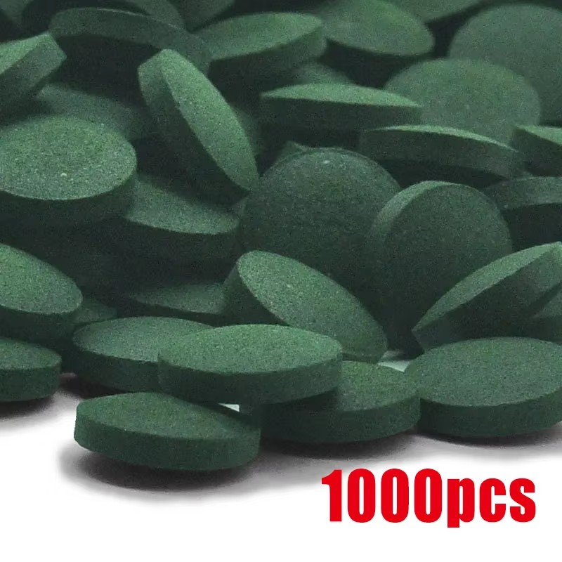 Spirulina Tablet Organic - 100/500/1000 ชิ้น เม็ดสาหร่ายสไปรูลิน่าบริสุทธิ์สูง สารสกัดจากสาหร่ายเกลียว อาหารสัตว์เลี้ยงที่ชื่นชอบ ปลา