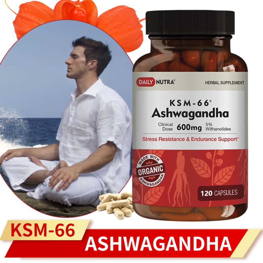 Ashwagandha Extract Root - KSM-66 อะชวาแกนธา 600 มก. สารสกัดจากรากออร์แกนิก -