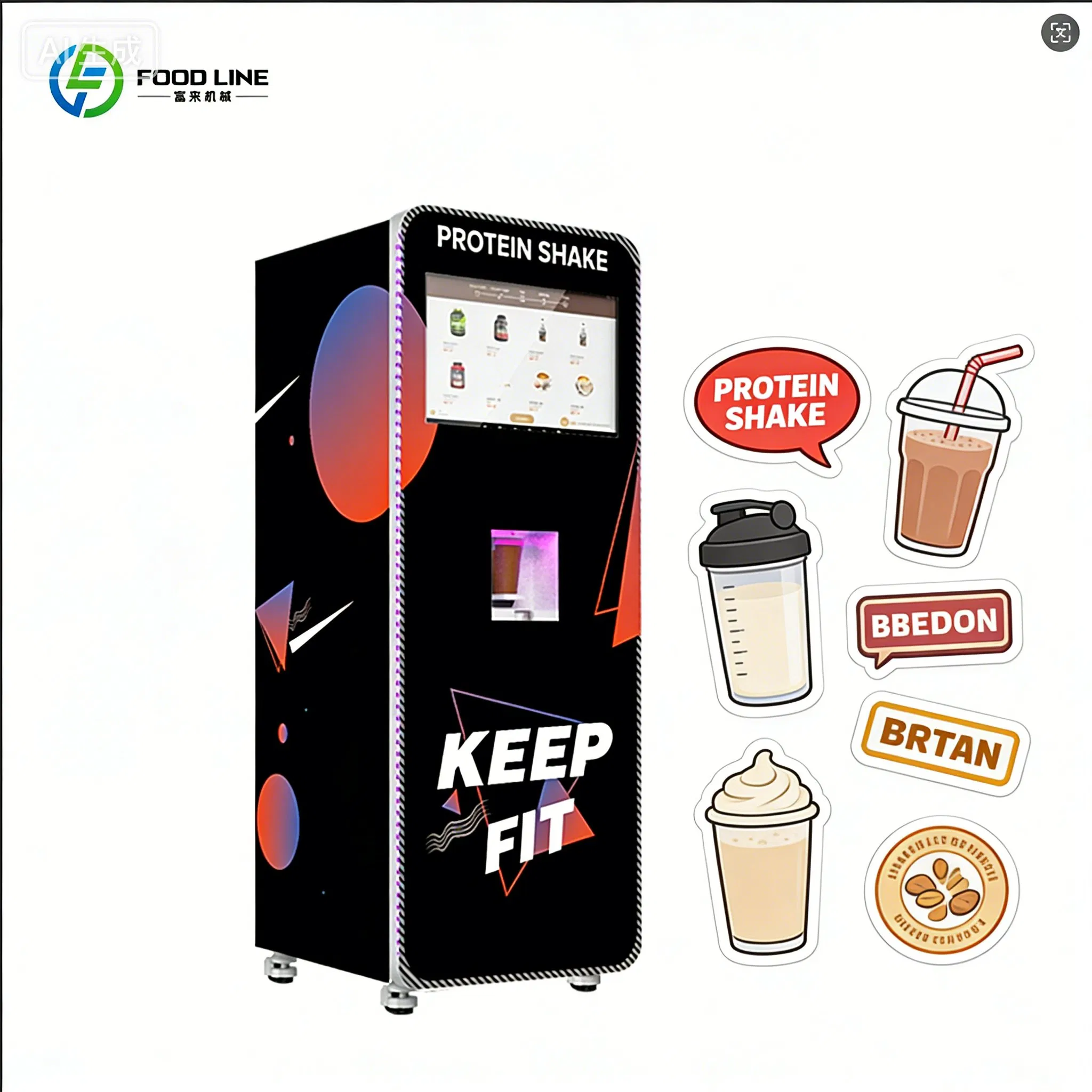 Fitness Nutrition Protein - ตู้จำหน่ายเครื่องดื่มโปรตีนอัตโนมัติเต็มรูปแบบ อุปกรณ์ทำโปรตีนเชคสำหรับศูนย์ออกกำลังกาย อุปกรณ์เชิงพาณิชย์