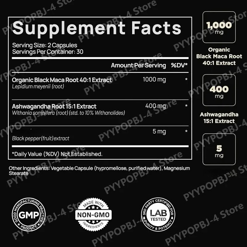 สารสกัดจากรากแบล็คมาคาผสมอัชวา - Ashwagandha Extract Root บทวิจารณ์และราคา